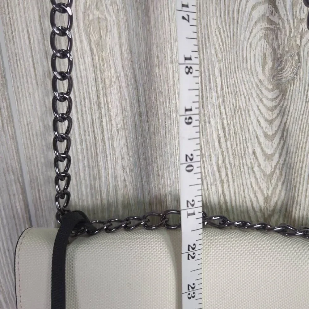 Tommy Hilfiger Classic Colorblock Blue White Red Chain Crossbody Bag Faux Leathe